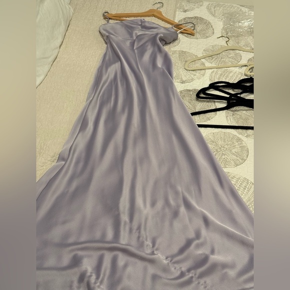 Jenny Yoo Addison Slip Dress in Lilac Mist Bridesmaid Wedding - Damaged Hemline - Picture 8 of 11